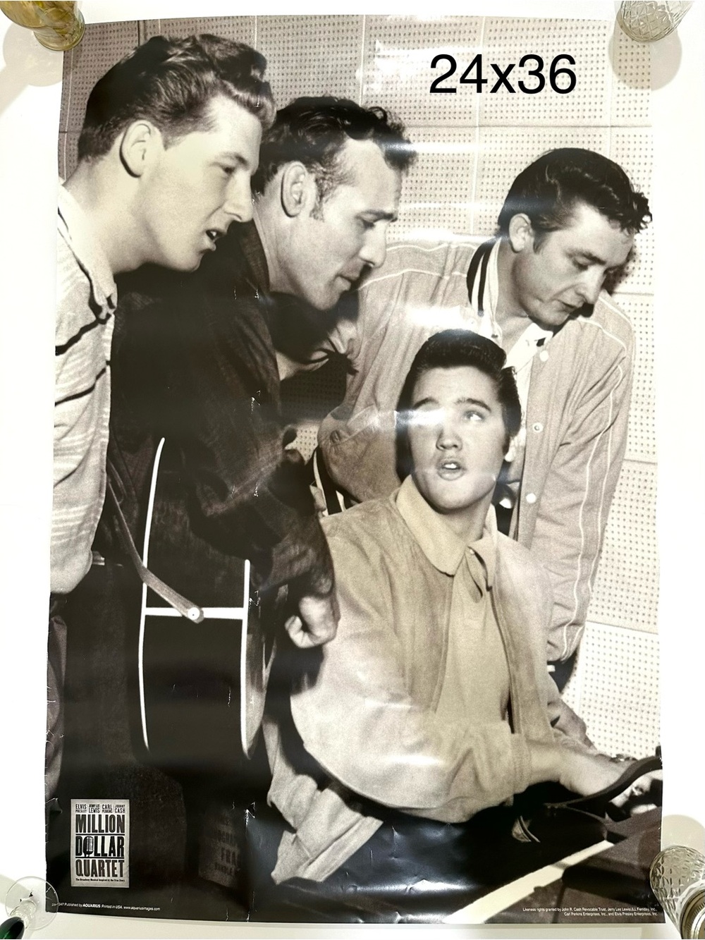 Million Dollar Quartet Elvis Presley Lee Perkins Johnny Cash Jerry Lewis Poster